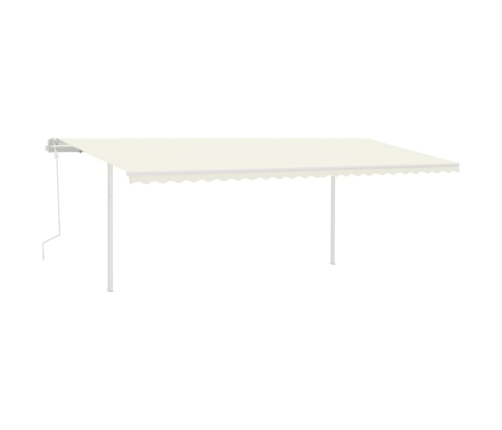 Toldo retráctil manual con LED crema 6x3,5 m