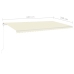 Toldo retráctil manual con LED crema 6x3,5 m