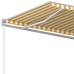 Toldo retráctil automático con postes amarillo y blanco 6x3,5 m