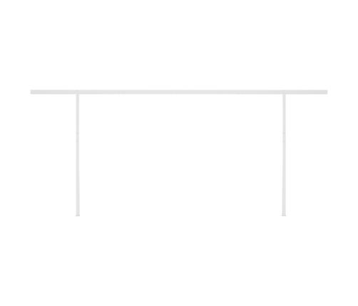 Toldo retráctil automático con postes amarillo y blanco 6x3,5 m