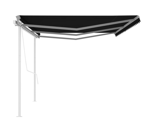 Toldo retráctil automático con postes gris antracita 6x3,5 m