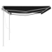 Toldo retráctil automático con postes gris antracita 6x3,5 m