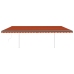 Toldo retráctil automático con postes naranja y marrón 6x3,5 m