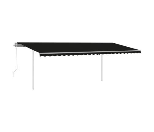 Toldo automático LED sensor de viento gris antracita 6x3,5 m