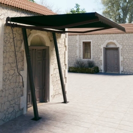 Toldo manual retráctil con postes gris antracita 3x2,5 m