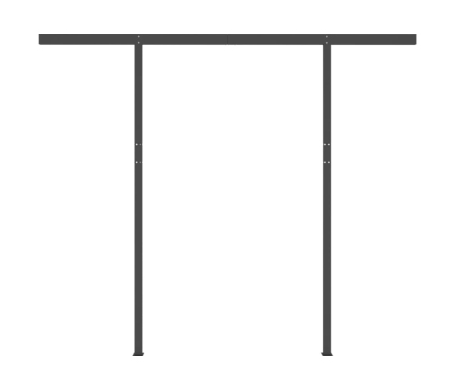 Toldo manual retráctil con postes naranja y marrón 3x2,5 m