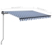 Toldo manual retráctil con luz LED azul y blanco 3x2,5 m