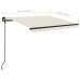 Toldo manual retráctil con LED crema 3x2,5 m