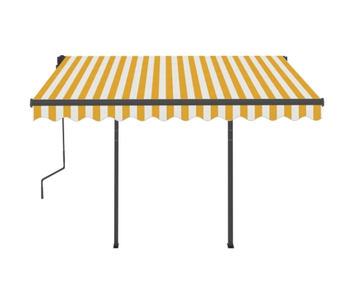 Toldo manual retráctil con LED amarillo y blanco 3x2,5 m