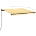 Toldo manual retráctil con LED amarillo y blanco 3x2,5 m