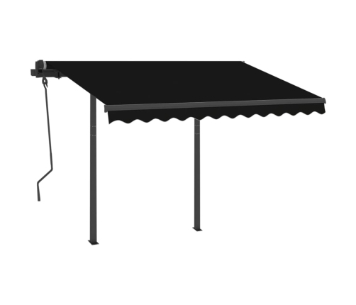 Toldo manual retráctil con LED gris antracita 3x2,5 m