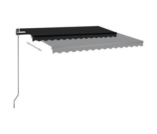 Toldo manual retráctil con LED gris antracita 3x2,5 m