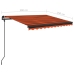 Toldo manual retráctil con LED naranja y marrón 3x2,5 m