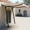 Toldo automático retráctil con postes color crema 3x2,5 m