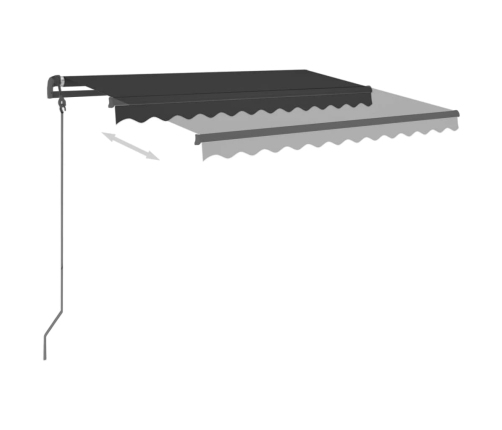 Toldo automático retráctil con postes gris antracita 3x2,5 m