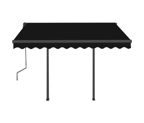 Toldo automático retráctil con postes gris antracita 3x2,5 m