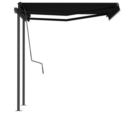 Toldo automático retráctil con postes gris antracita 3x2,5 m