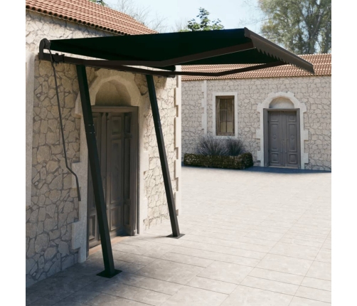 Toldo automático retráctil con postes gris antracita 3x2,5 m