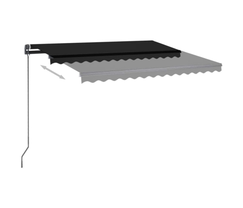 Toldo automático LED y sensor de viento gris antracita 3x2,5 m