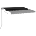 Toldo automático LED y sensor de viento gris antracita 3x2,5 m