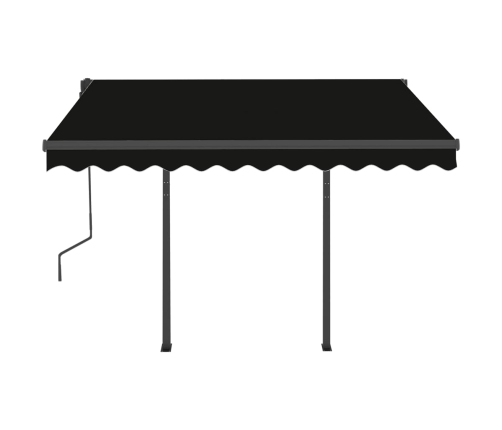 Toldo automático LED y sensor de viento gris antracita 3x2,5 m