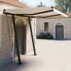 Toldo manual retráctil con postes color crema 3,5x2,5 m