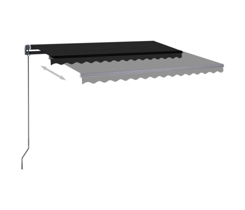 Toldo manual retráctil con LED gris antracita 3,5x2,5 m