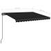 Toldo manual retráctil con LED gris antracita 3,5x2,5 m