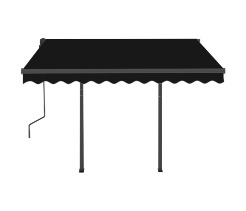 Toldo retráctil automático con postes gris antracita 3,5x2,5 m