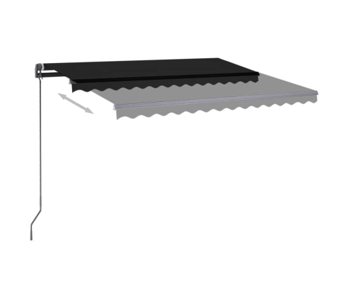 Toldo automático LED sensor de viento gris antracita 3,5x2,5 m