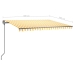 Toldo manual retráctil con LED amarillo y blanco 4x3 m