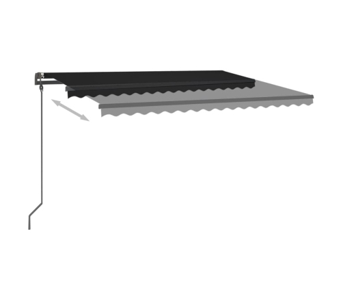 Toldo retráctil manual con LED gris antracita 4x3 cm