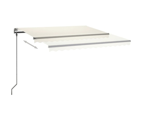 Toldo automático LED sensor de viento color crema 4x3 m