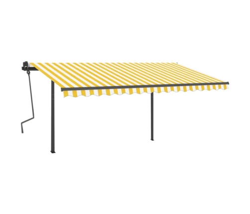 Toldo automático LED sensor de viento amarillo y blanco 4x3 m