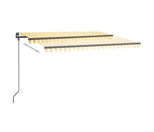 Toldo automático LED sensor de viento amarillo y blanco 4x3 m