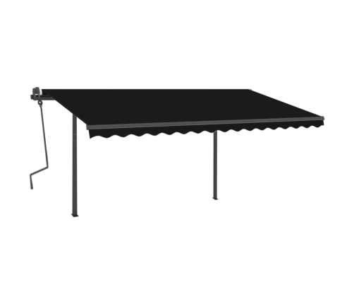 Toldo automático LED sensor de viento gris antracita 4x3 m