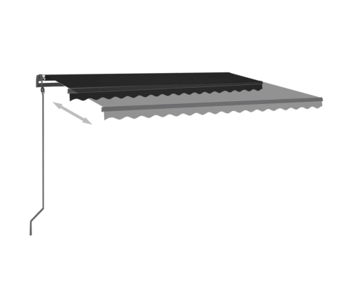 Toldo automático LED sensor de viento gris antracita 4x3 m