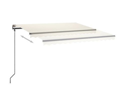 Toldo retráctil manual con LED color crema 4,5x3 m