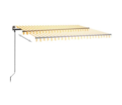 Toldo manual retráctil con LED amarillo y blanco 4,5x3 m