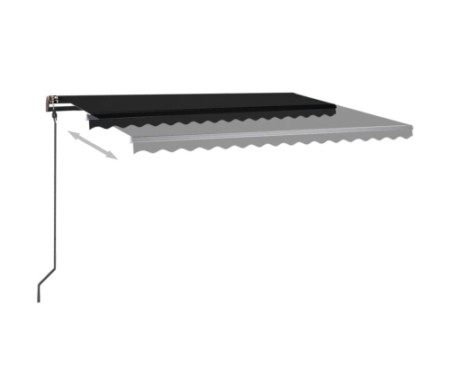 Toldo retráctil manual con LED gris antracita 4,5x3 m