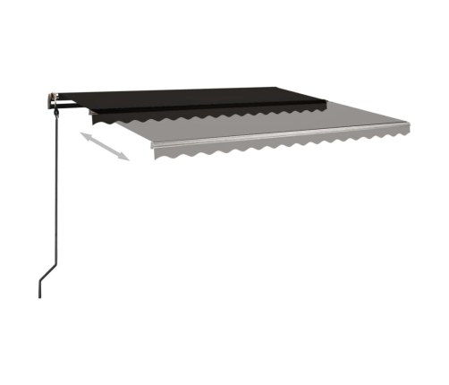 Toldo automático retráctil con postes gris antracita 4,5x3 m