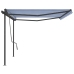 Toldo manual retráctil con postes azul y blanco 5x3 m