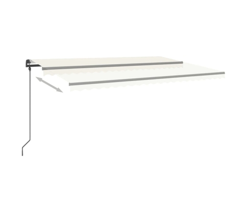 Toldo automático con LED y sensor de viento color crema 5x3 m