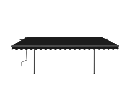 Toldo automático LED sensor de viento gris antracita 5x3 m