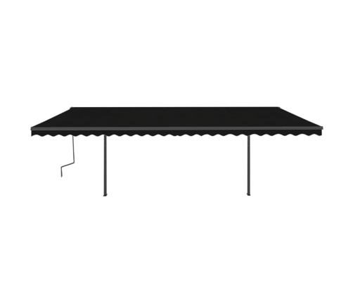 Toldo retráctil automático con postes gris antracita 6x3 m