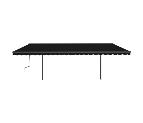 Toldo automático con LED y sensor de viento gris antracita 6x3m