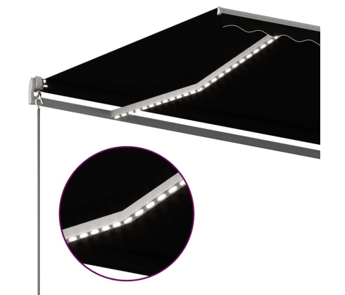 Toldo automático con LED y sensor de viento gris antracita 6x3m