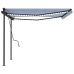 Toldo manual retráctil con LED azul y blanco 4x3,5 m