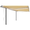 Toldo manual retráctil con LED amarillo y blanco 4x3,5 m