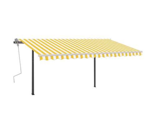 Toldo manual retráctil con LED amarillo y blanco 4x3,5 m